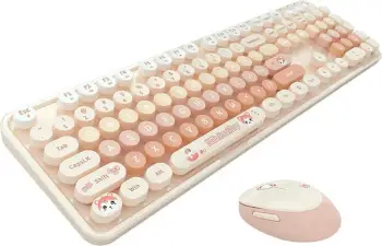 Set tastierë dhe maus wireless MOFII Sweet 2.4G, 104 taste, DPI 1600, portokalli