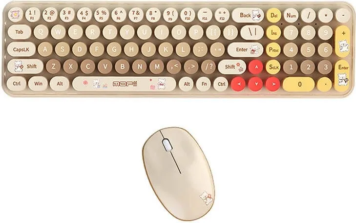 Set tastierë dhe maus wireless MOFII Baby Bear, bezhë - 1