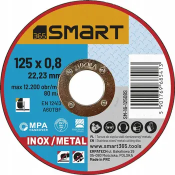 Disk prerës SMART365 SM-16-12508S, për inox dhe metal, 125x0.8mm, set 25 copë