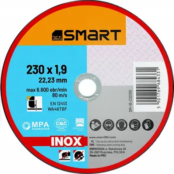Disk prerës SMART365 për inox dhe metal, 230mm, 1.9mm, set 25 copë