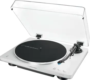 Gramafon audio-technica AT-LP70XBTWS, Bluetooth, phono i integrum, bardhë/argjendtë