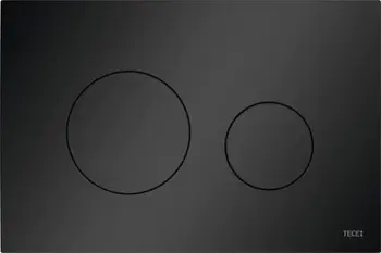 Buton shkarkimi TECE TECEloop për WC, plastikë, montim frontal ose sipër, i zi mat