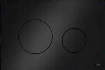 Buton shkarkimi Tece TECEloop, plastikë, dy shkarkime, i zi me shkëlqim