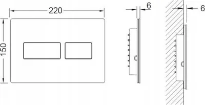 Buton shkarkimi Tece Solid 9240433, metal, për WC, i bardhë mat - 2