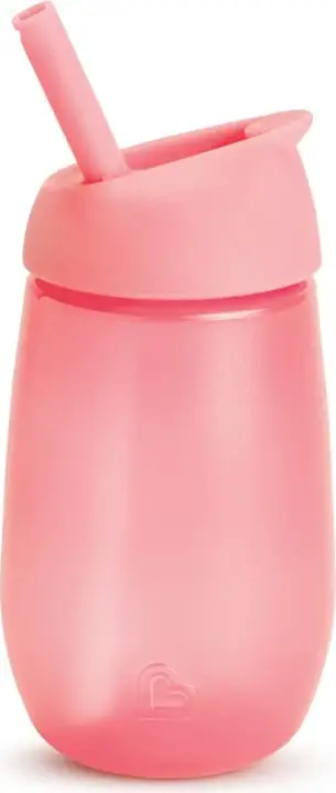 Shishe për fëmijë Muchkin Simple Clean Straw Cup rozë, 295 ml