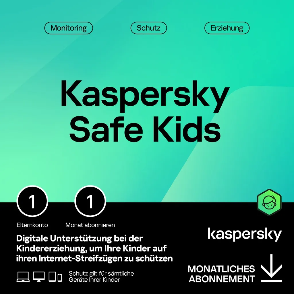 Software për Siguri Kaspersky Safe Kids – 1 User. 1 Month – Subscription (ABO) – ESD-DownloadESD - 1