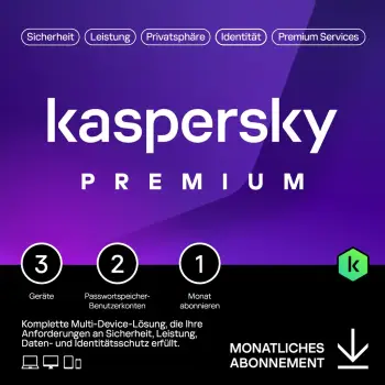 Software për Siguri Kaspersky Premium – 3 Devices. 1 Month – Subscription (ABO) – ESD-DownloadESD