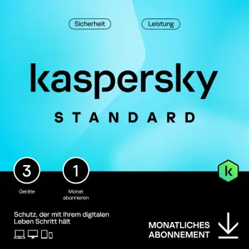 Software për Siguri Kaspersky Standard – 3 Device. 1 Month – Subscription (ABO) – ESD-DownloadESD
