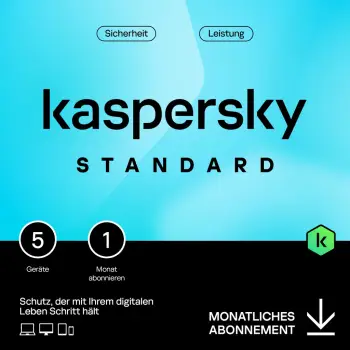 Software për Siguri Kaspersky Standard – 5 Device. 1 Month – Subscription (ABO) – ESD-DownloadESD