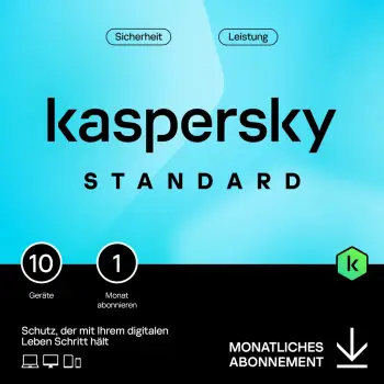 Software për Siguri Kaspersky Standard – 10 Device. 1 Month – Subscription (ABO) – ESD-DownloadESD