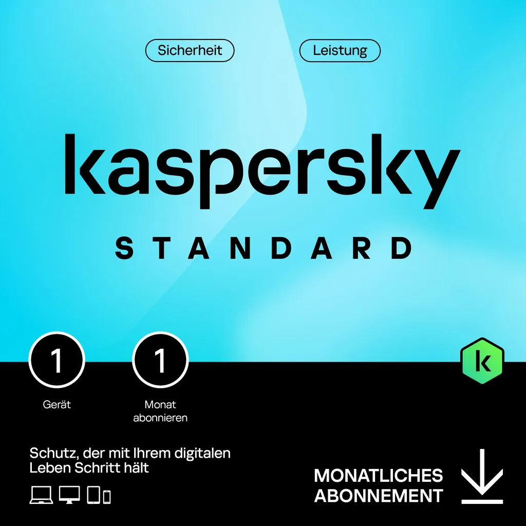 Software për Siguri Kaspersky Standard – 1 Device. 1 Month – Subscription (ABO) – ESD-DownloadESD - 1