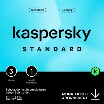 Software për Siguri Kaspersky Standard Mobile – 3 Device. 1 Month – Subscription (ABO) – ESD-DownloadESD