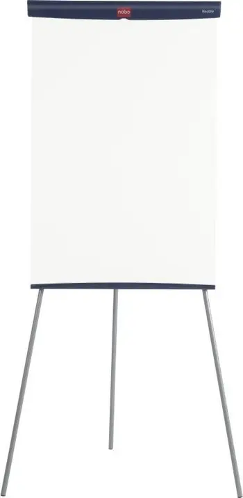 Flipchart magnetik Nobo Basic, sipërfaqe çeliku, qëndrim i rregullueshëm, i bardhë