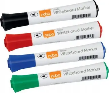 Set markera whiteboard Nobo Glide Ink, maja e rrumbullakët 2mm, 10 copë, shumëngjyrëshe