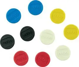 Magnetë për tabela Nobo 24mm, set 10 copë, përzierje ngjyrash