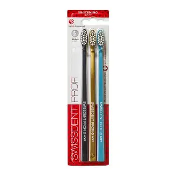 Set me furça për dhëmbë Swissdent Whitening Soft, 3 copë