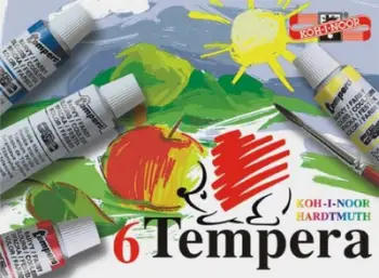 Ngjyra tempera Koh I Noor, 6 ngjyra