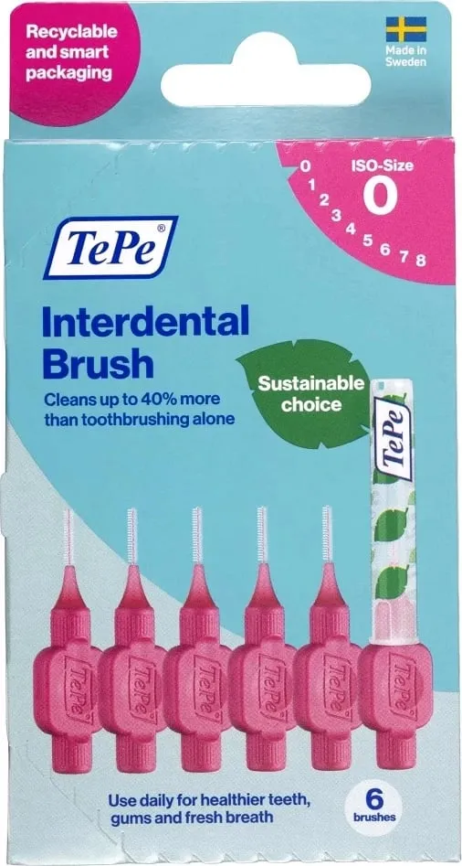 Furça interdentale TePe Original 0.4mm rozë 6 copë - 1
