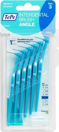 Furçë ndërdhëmbore TePe Angle, 6 copë, 0.6 mm, e kaltër