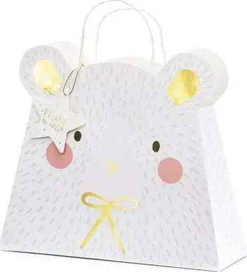 Qese dhuratash PartyDeco Polar Bear, 31.5 x 27 x 10 cm, e bardhë shumëngjyrëshe