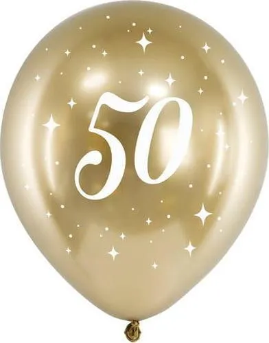 Tullumbace PartyDeco Glossy, 30cm, set 6 copë, ari me numrin 50 - 1