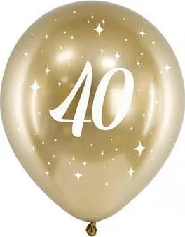 Balona PartyDeco Glossy, 30cm, set 6 copë, ari - 1