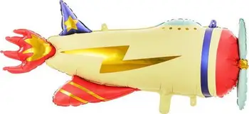 Balonë folie PartyDeco Airplane, 91x39cm, shumëngjyrëshe