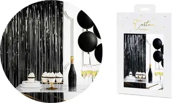 Perde festive PartyDeco, 90x250cm, e zezë