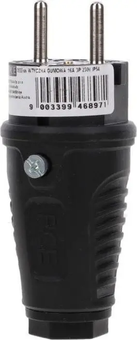 Prizë portative PCE RUBBER PLUG 0522-ss, 16A 3P 230V, IP54, e zezë