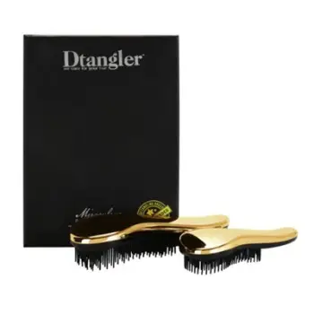 Brushë për flokë Dtangler, ngjyrë ari, dy copë