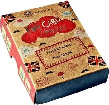 Karta edukative Creativo Fun Card English, Present Perfect vs Past Simple, set 50 kartash