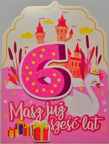 Kartolinë urimi Yeku Birthday Card 6, për ditëlindje, dekorative, shumëngjyrëshe
