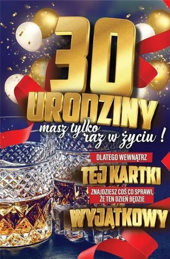 Kartolinë ditëlindjeje Yeku Birthday Card 30, me sticker, shumëngjyrëshe