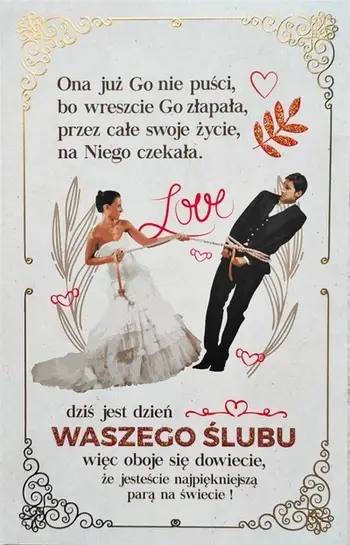 Kartolinë dasme Yeku Wedding Card, letër 350 g, elemente të arta, shumëngjyrëshe