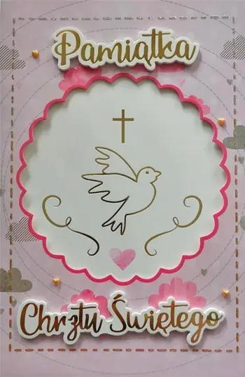 Kartolinë pagëzimi Yeku Baptism Card Girl 6K 010, 2.10 x 13.5 cm, për vajza