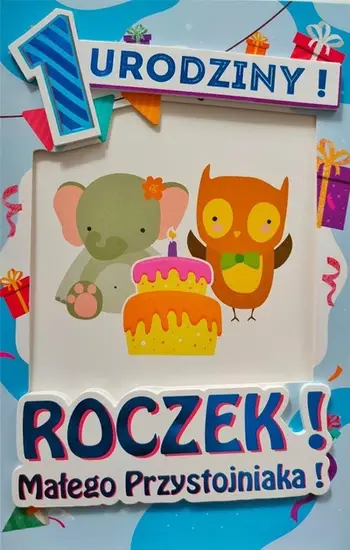 Kartolinë ditëlindjeje Yeku First Birthday Card boy 6K 014, për djalë, 18x13 cm, shumëngjyrëshe