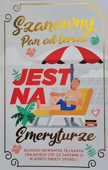 Kartolinë urimi Yeku Retirement Card, letër cilësore, me varëse dere, shumëngjyrëshe