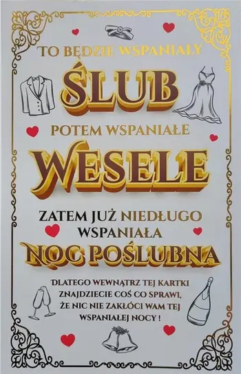 Kartolinë dasme Yeku Wedding Card, letër cilësore, me varëse dere, shumëngjyrëshe