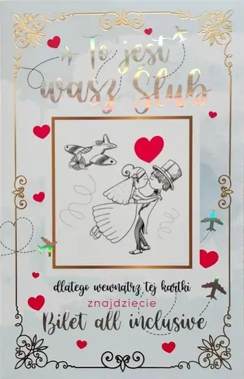 Kartolinë urimi Yeku Wedding Card, letër cilësore, dizajn elegant, shumëngjyrëshe