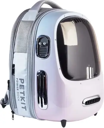 Transportues shpine për mace PetKit Breezy2, me dritë LED, ventilim aktiv, rozë