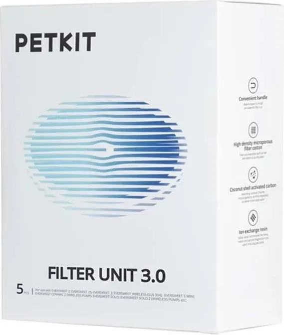 Filtra zëvendësues për fontanë PetKit Eversweet, 5 copë, Bardhë - 3