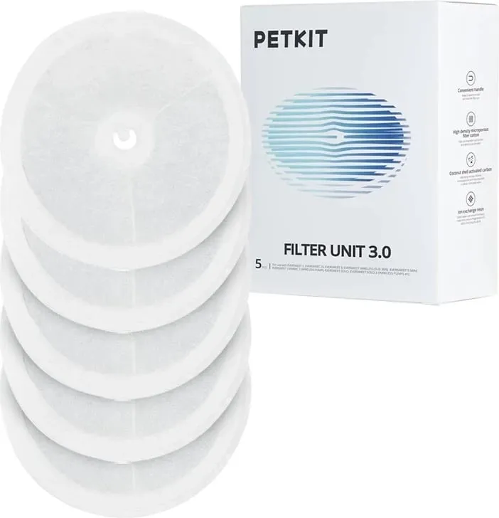 Filtra zëvendësues për fontanë PetKit Eversweet, 5 copë, Bardhë - 4