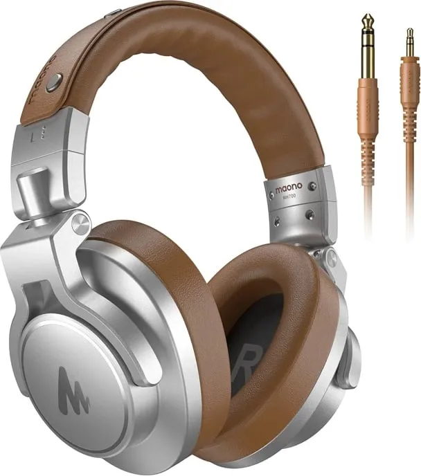 Kufje studio Maono MH700 me tel, on-ear, argjendi - 4