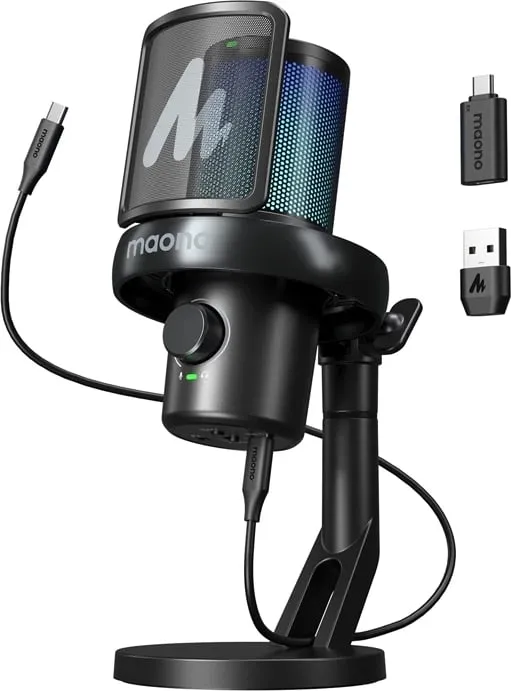 Mikrofon kondensator wireless Maono DM40 Pro, AI Voice Changer, RGB, i zi - 2