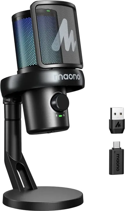 Mikrofon kondensator wireless Maono DM40 Pro, AI Voice Changer, RGB, i zi - 5
