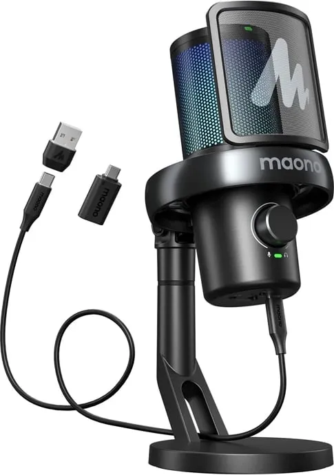 Mikrofon kondensator wireless Maono DM40 Pro, AI Voice Changer, RGB, i zi - 6