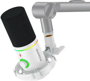 Mikrofon dinamik Maono PD200X, USB C dhe XLR, RGB, i bardhë