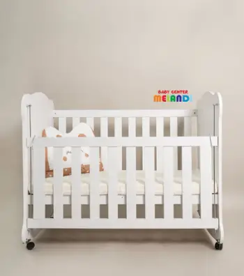 Shtrat për bebe Baby Center Melandi Sweet Bear, 120x60cm, i bardhë