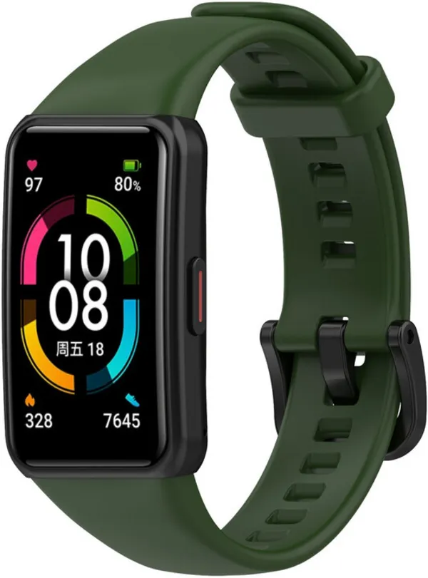 Rrip silikoni Epico për Huawei Band 6, i gjelbër - 1