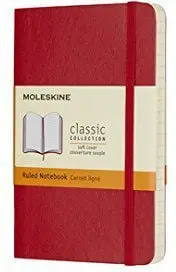 Fletore Moleskine Classic Notes, me vija, 9x14 cm, e kuqe